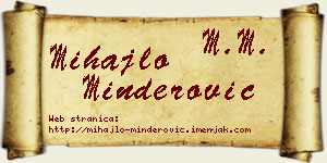 Mihajlo Minderović vizit kartica